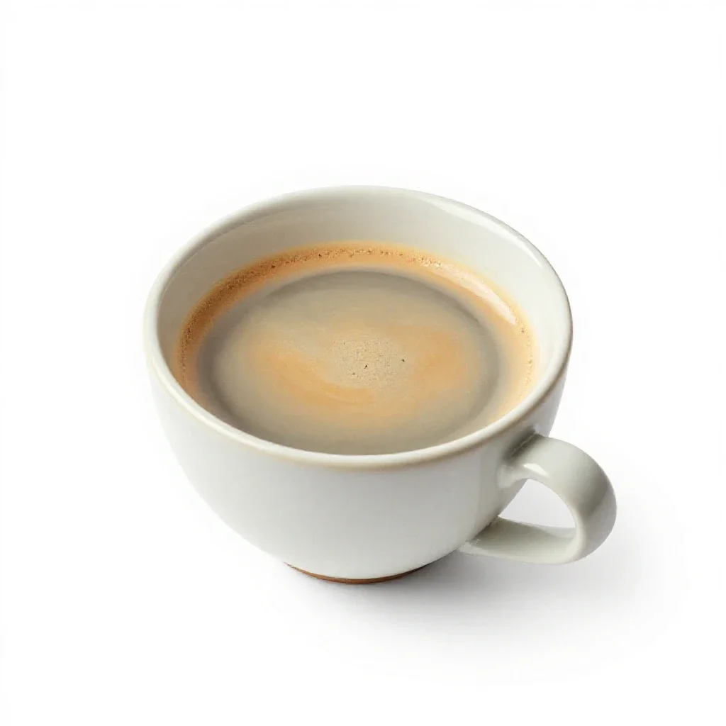 Flat white in a ceramic cup isolated on a white background