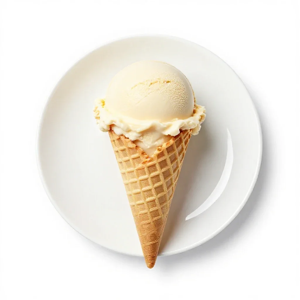 Gelato cone isolated on a white background