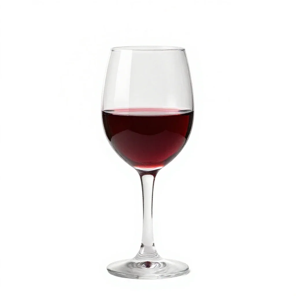 Glass of red wine isolated on a white background