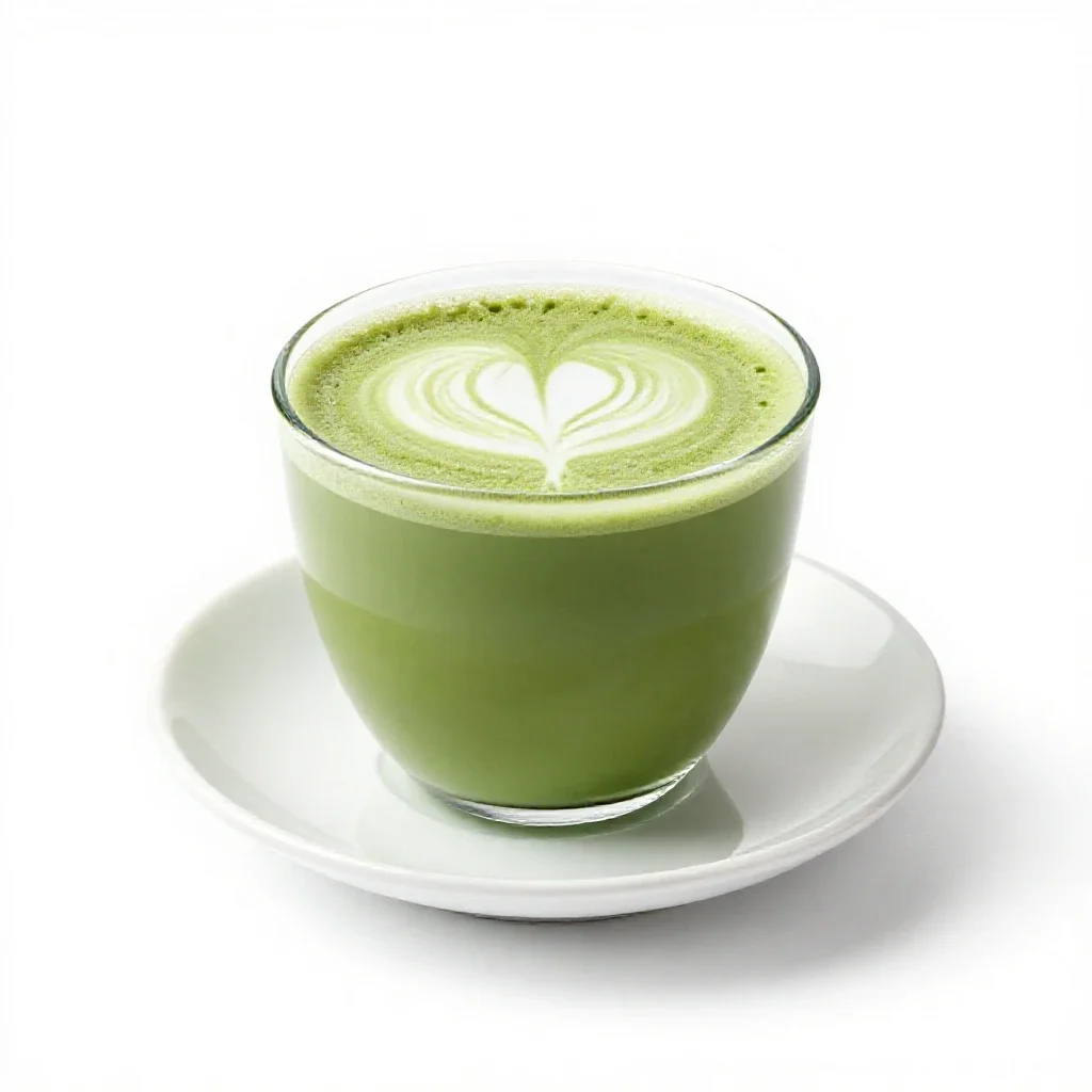 Matcha latte isolated on a white background