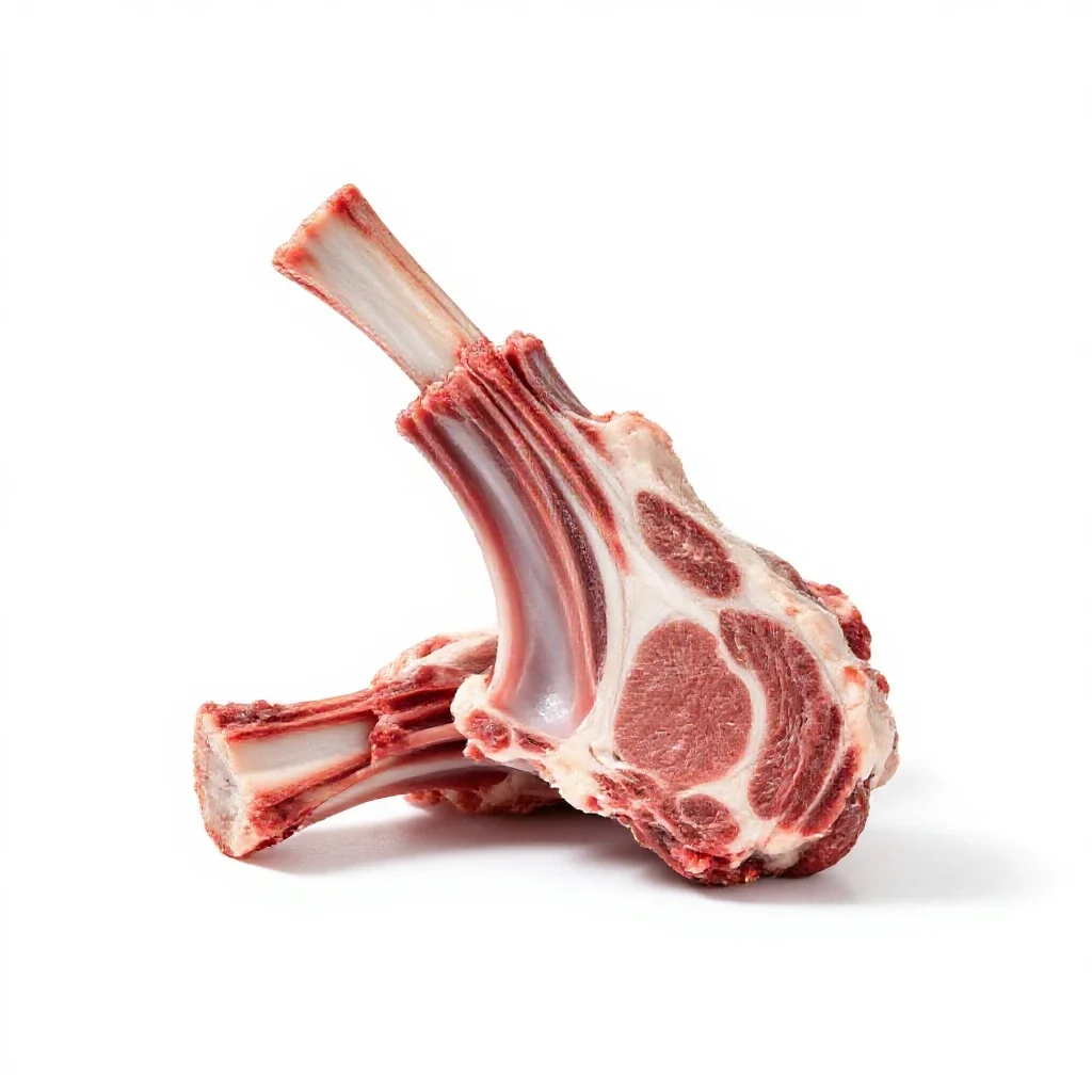 Rack of lamb isolated on a white background