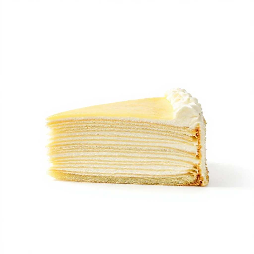 Slice of layer cake isolated on a white background