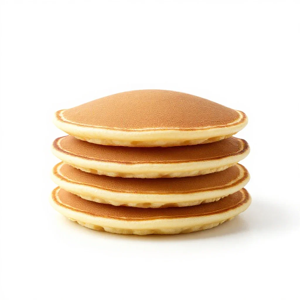 Stack of pancakes isolated on a white background