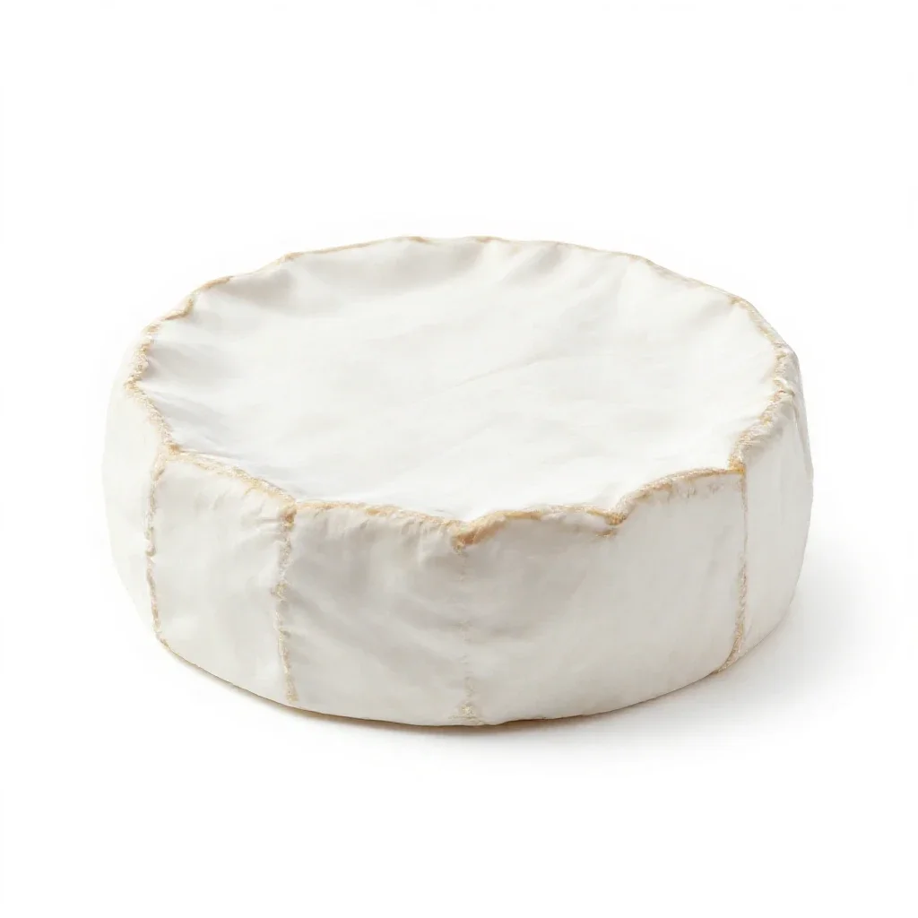 Wheel of brie isolated on a white background