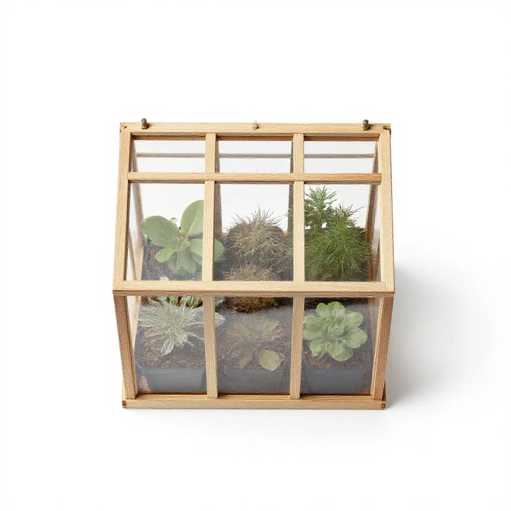Mini greenhouse isolated on a white background