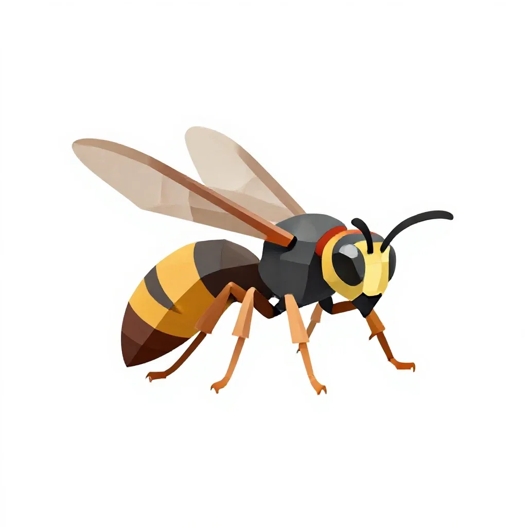 Paper wasp isolated on a white background