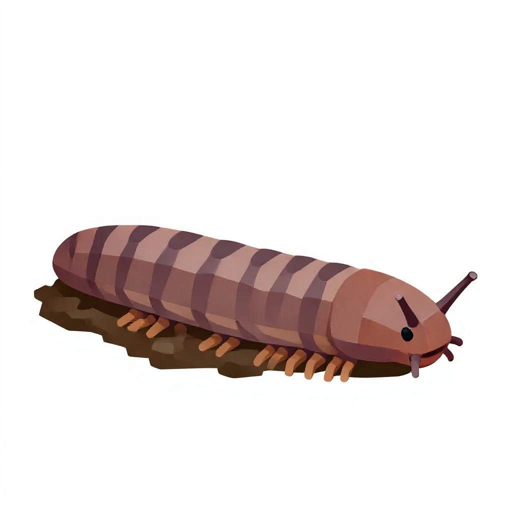 Earthworm in soil isolated on a white background