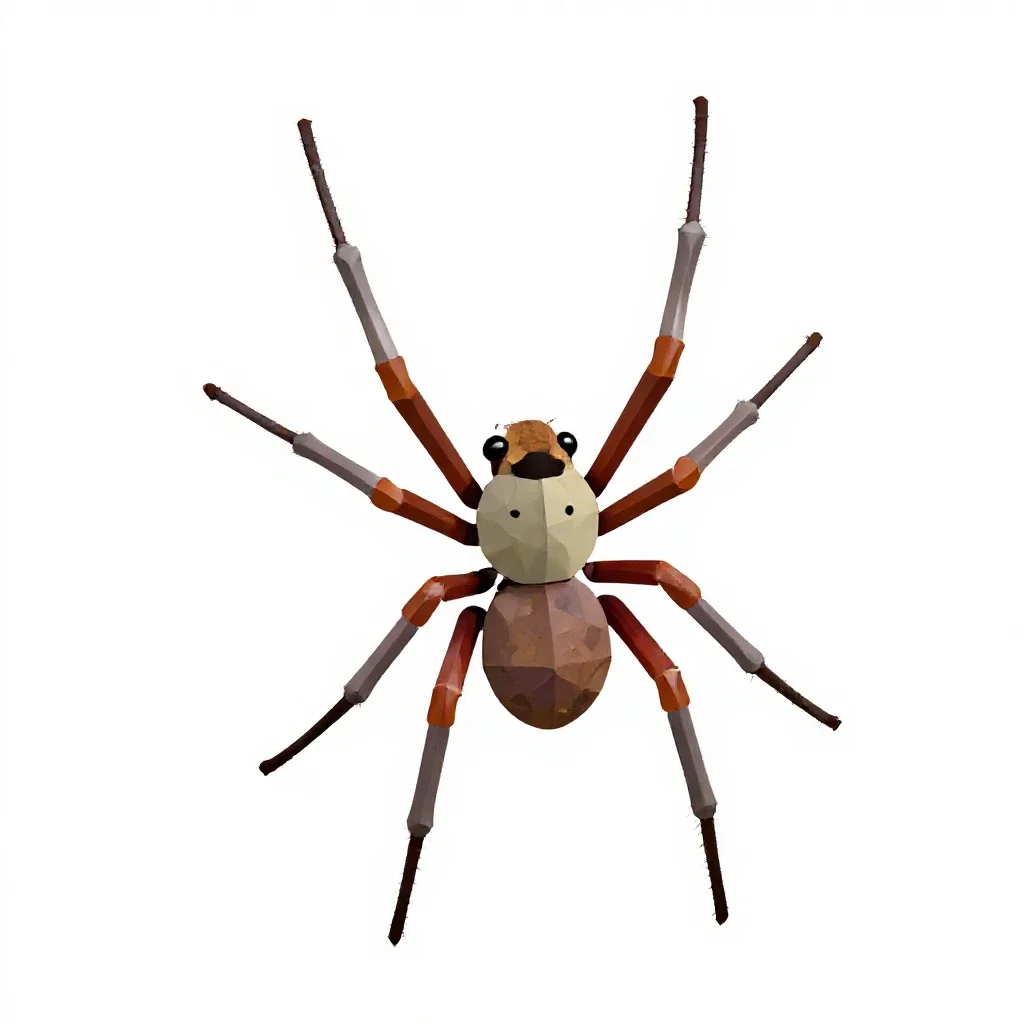 Orb weaver on its web isolated on a white background