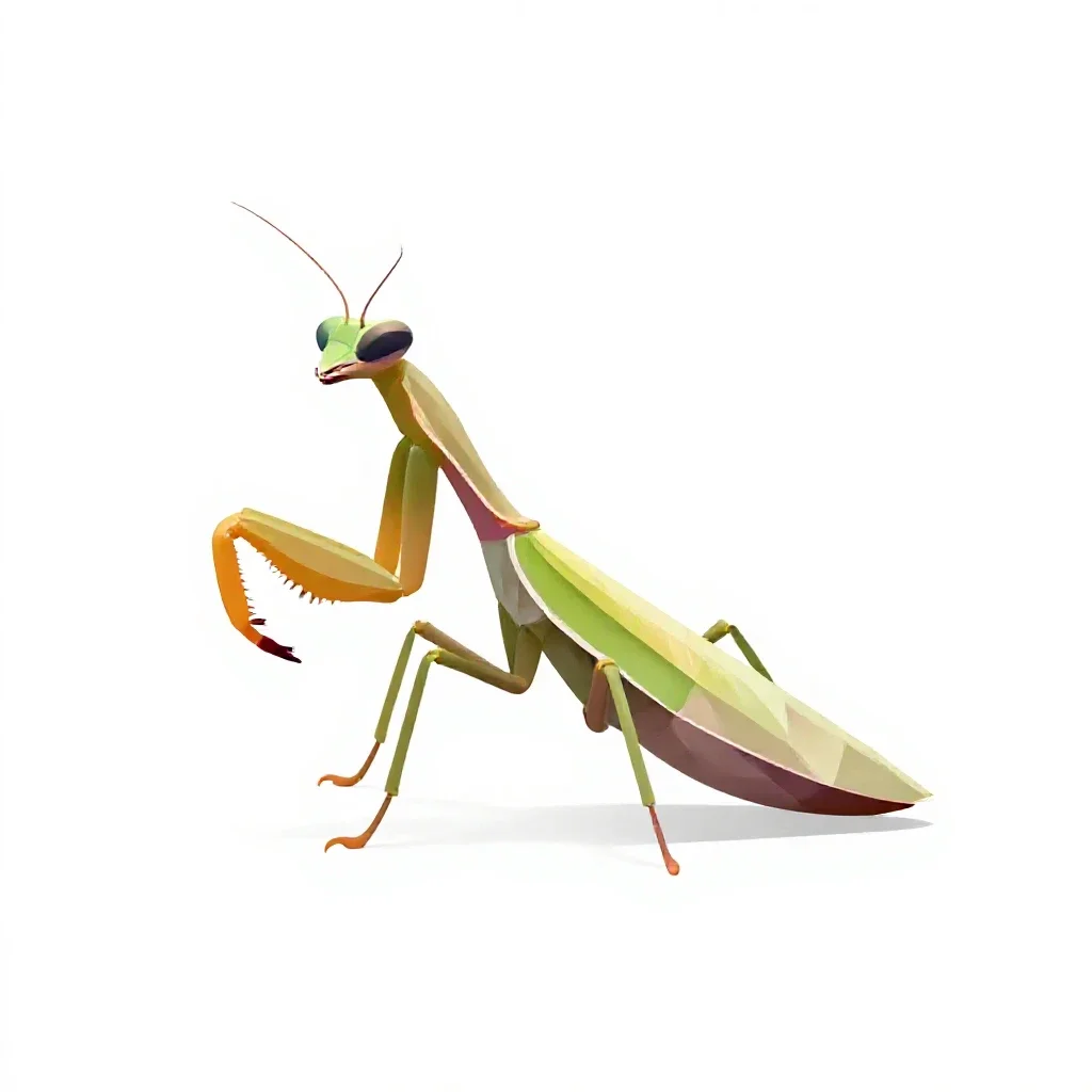 Orchid mantis isolated on a white background