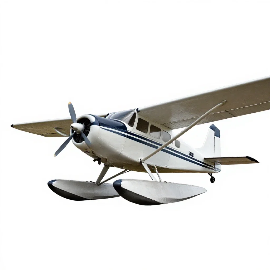 Bush plane on floats isolated on a white background