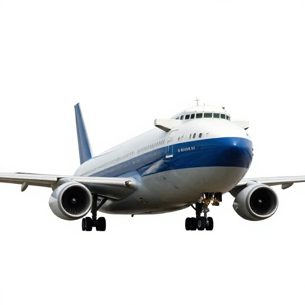 Cargo freighter aircraft isolated on a white background