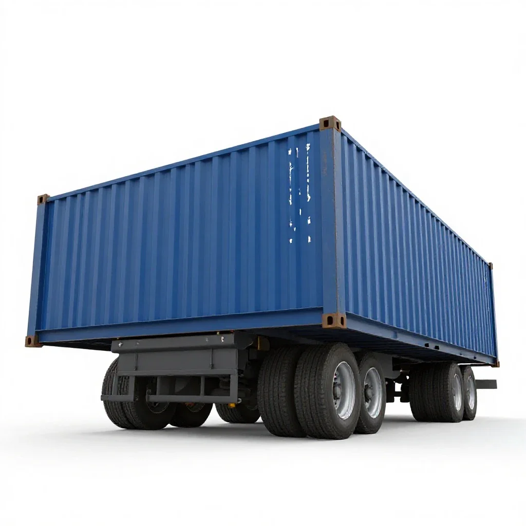 Container ship isolated on a white background
