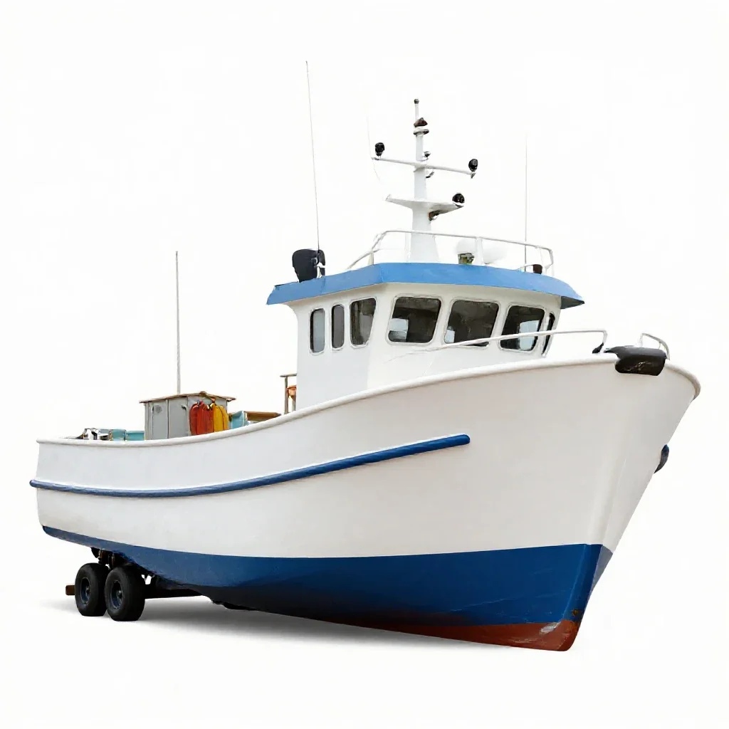Fishing trawler isolated on a white background