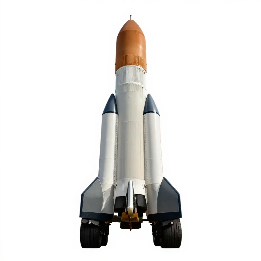 Heavy lift rocket isolated on a white background