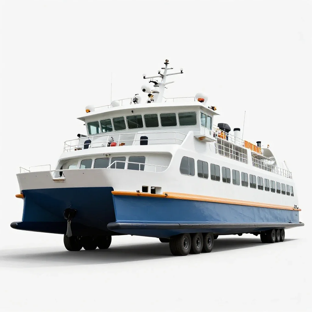 Hydrofoil ferry isolated on a white background