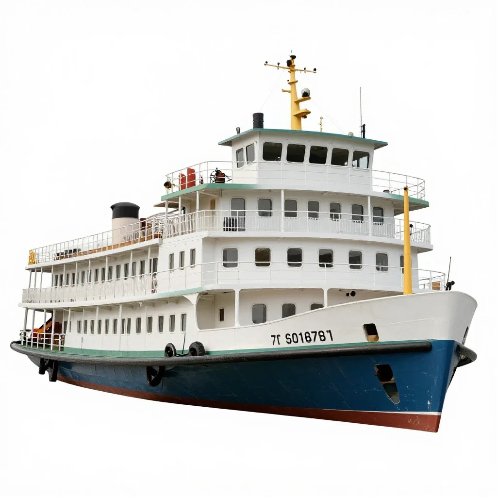 Paddle steamer isolated on a white background