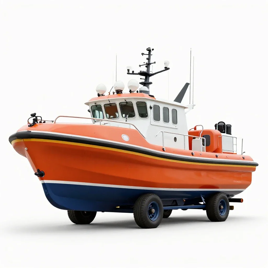 Rescue lifeboat isolated on a white background