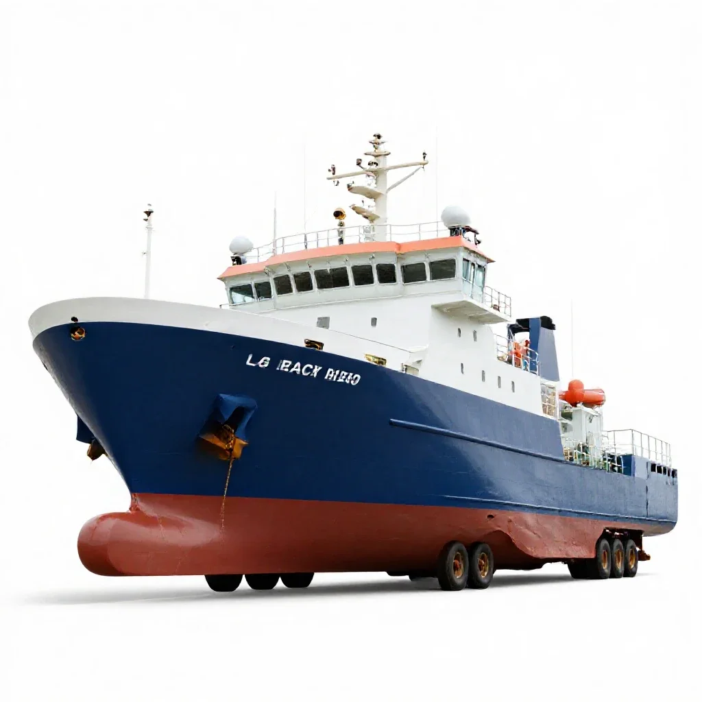 Research vessel isolated on a white background