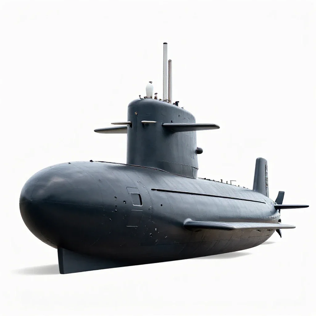 Submarine isolated on a white background