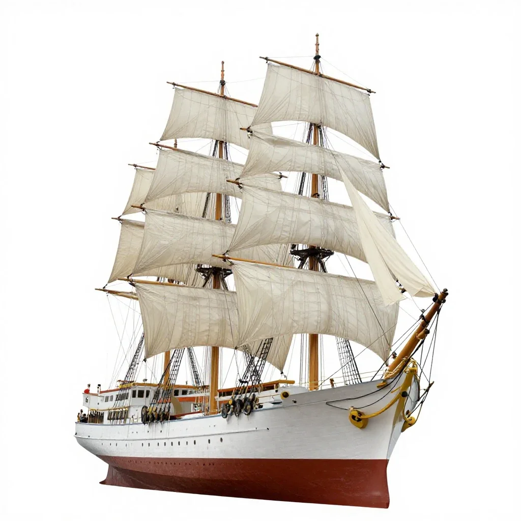 Tall ship isolated on a white background