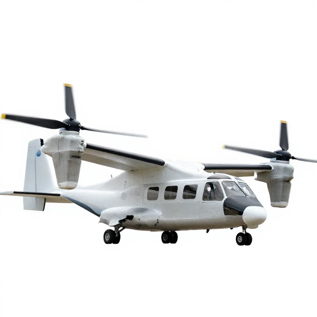 Tiltrotor aircraft isolated on a white background