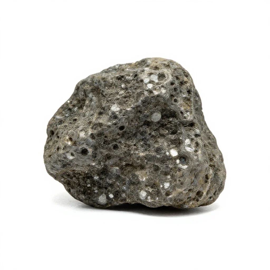 Chunk of raw malachite isolated on a white background