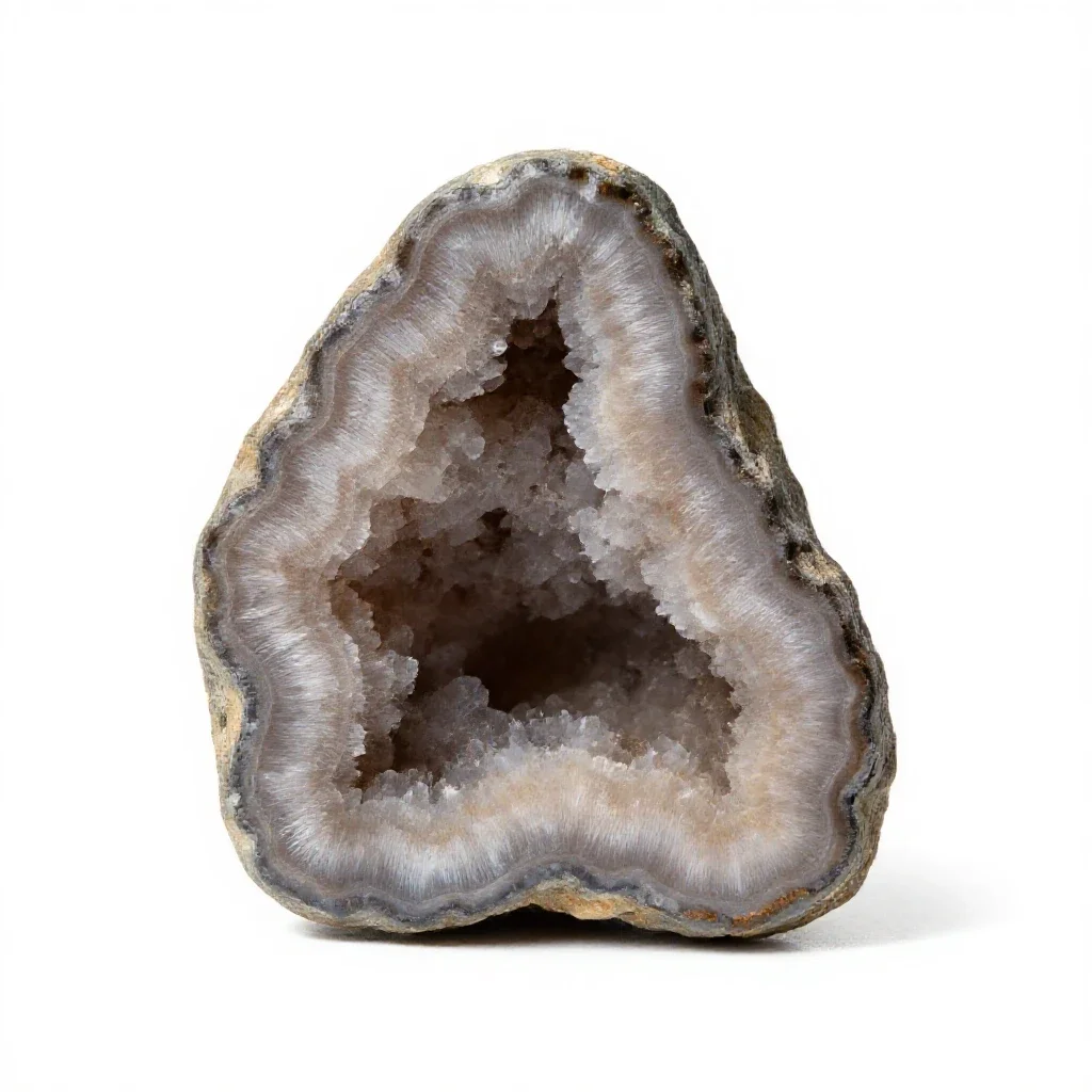 Geode with calcite isolated on a white background