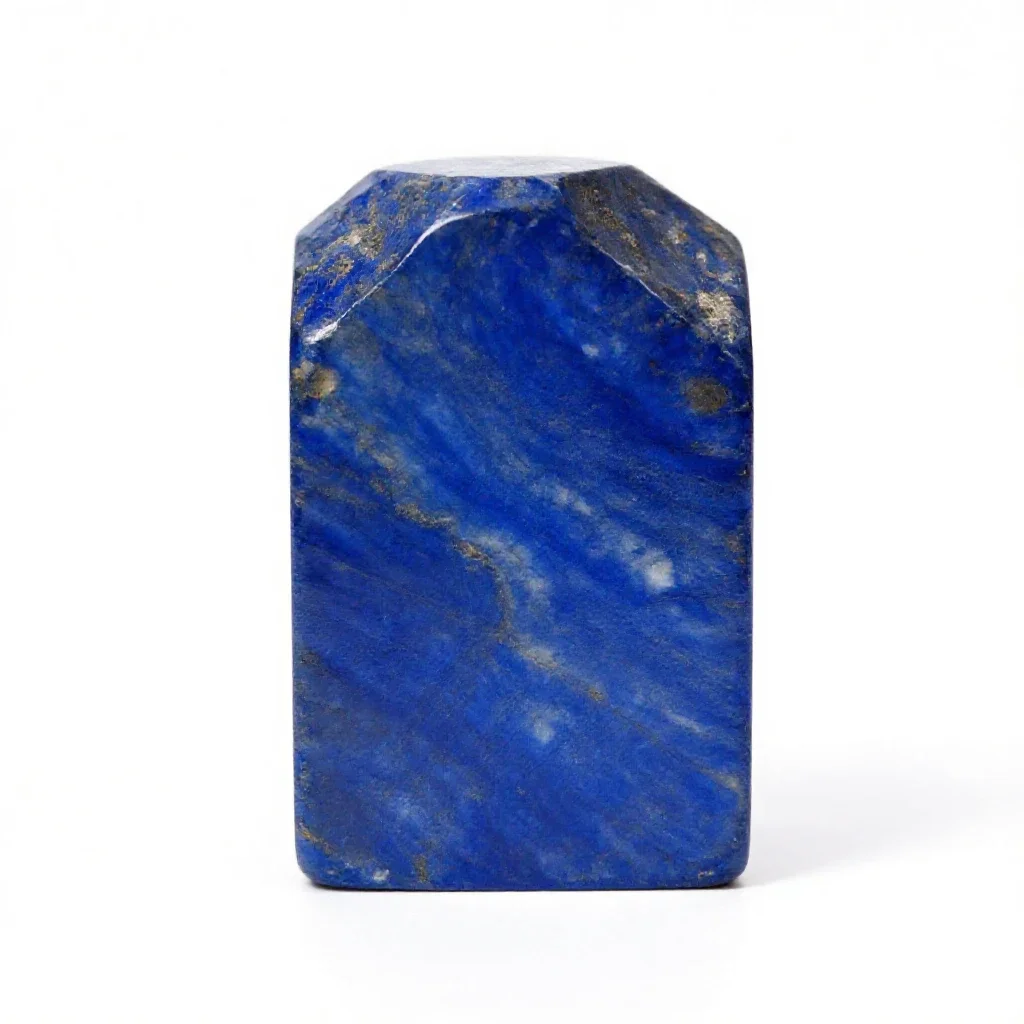 Lapis lazuli block isolated on a white background