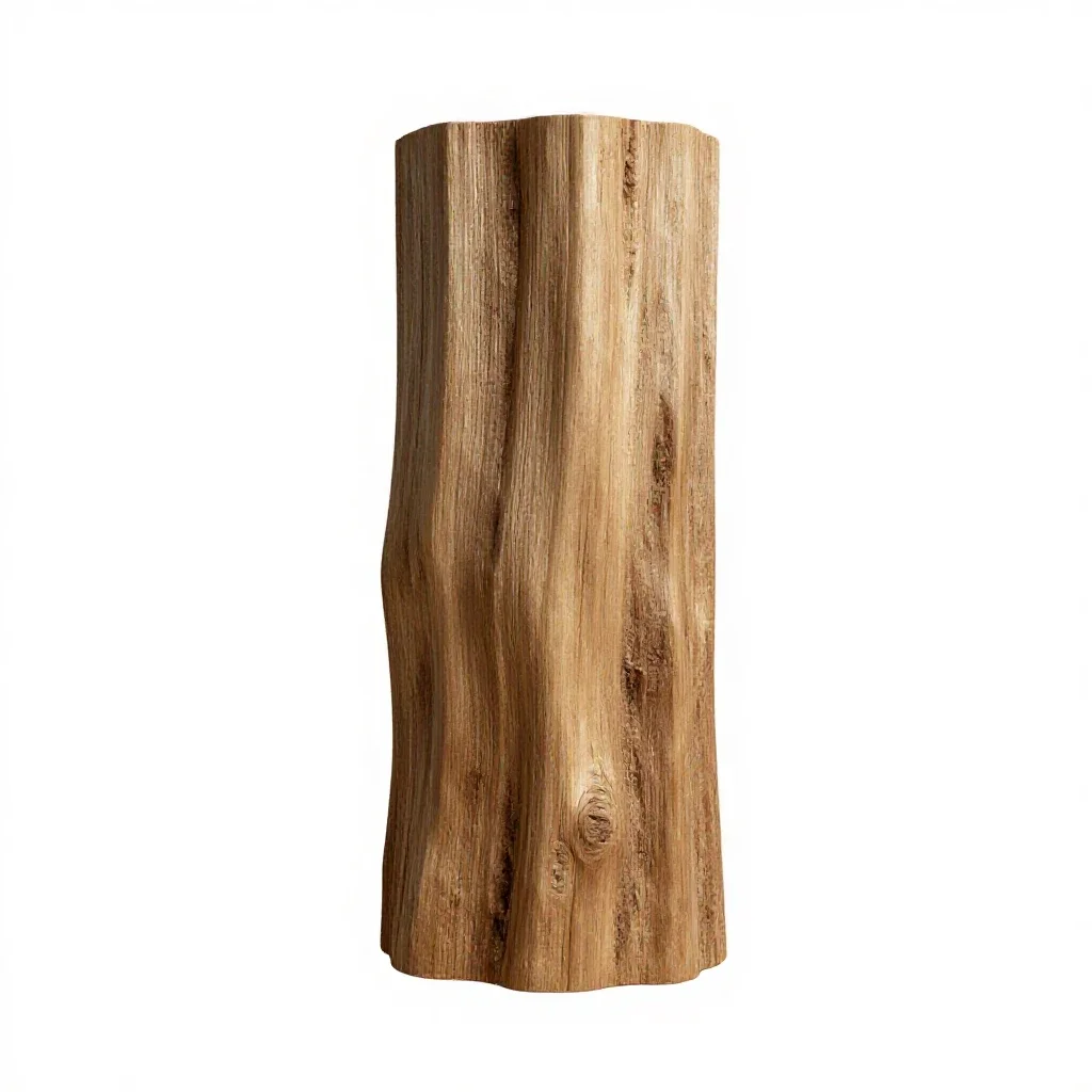 Piece of petrified wood isolated on a white background