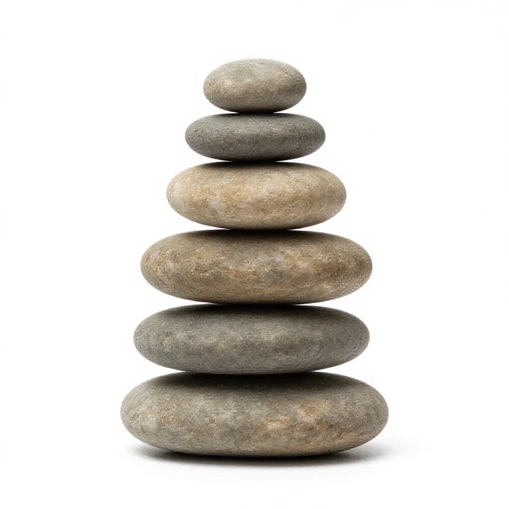 River stone stack isolated on a white background
