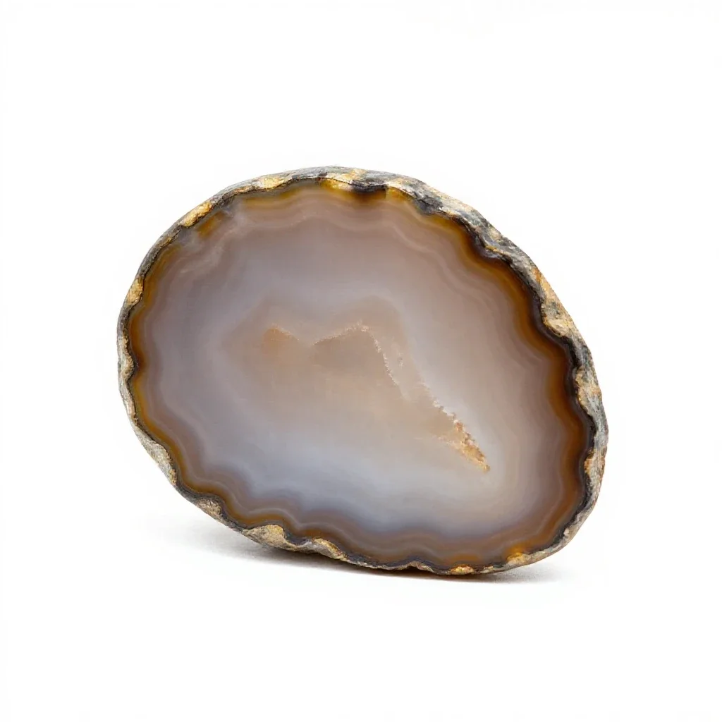 Slice of agate isolated on a white background