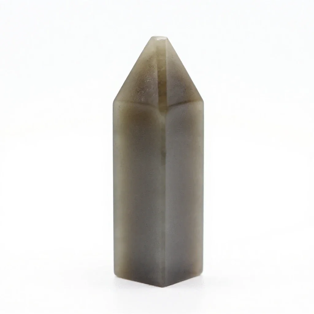 Smoky quartz point isolated on a white background