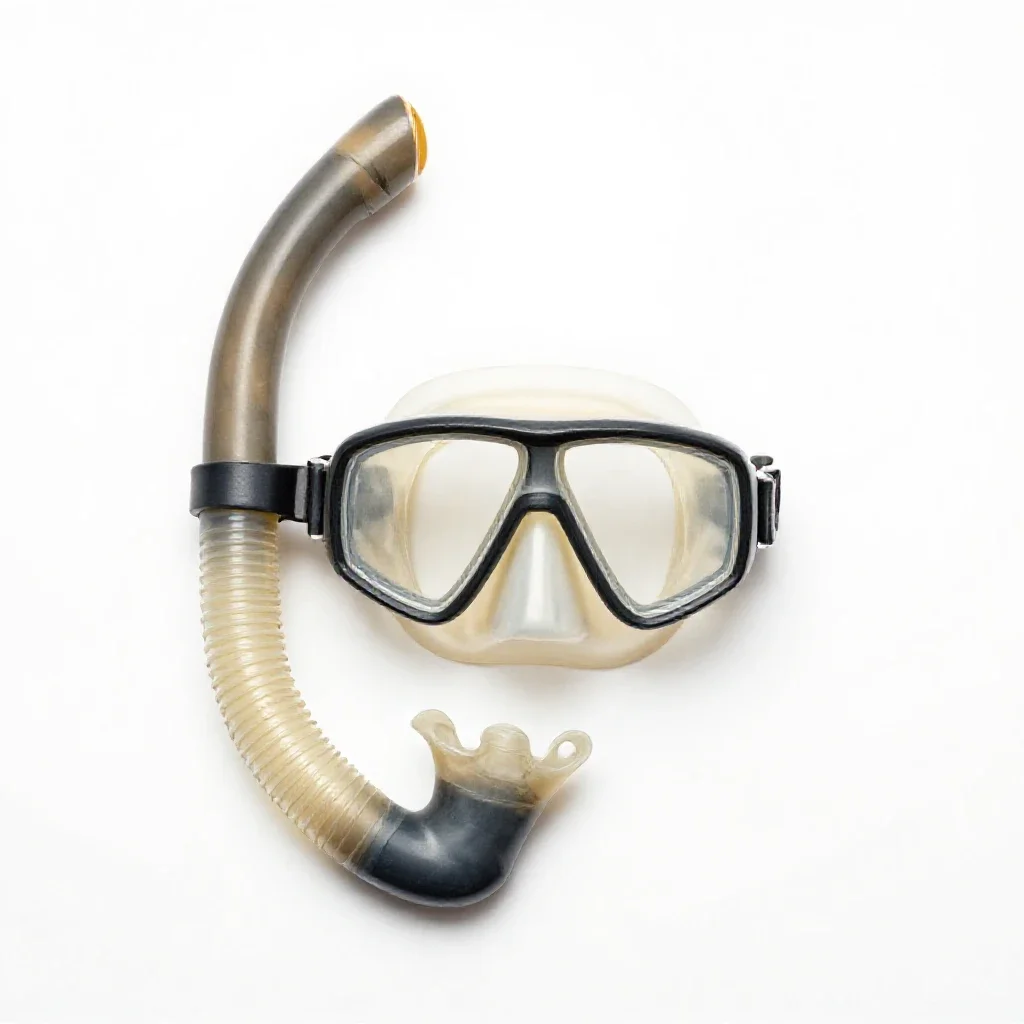 Snorkel and mask isolated on a white background
