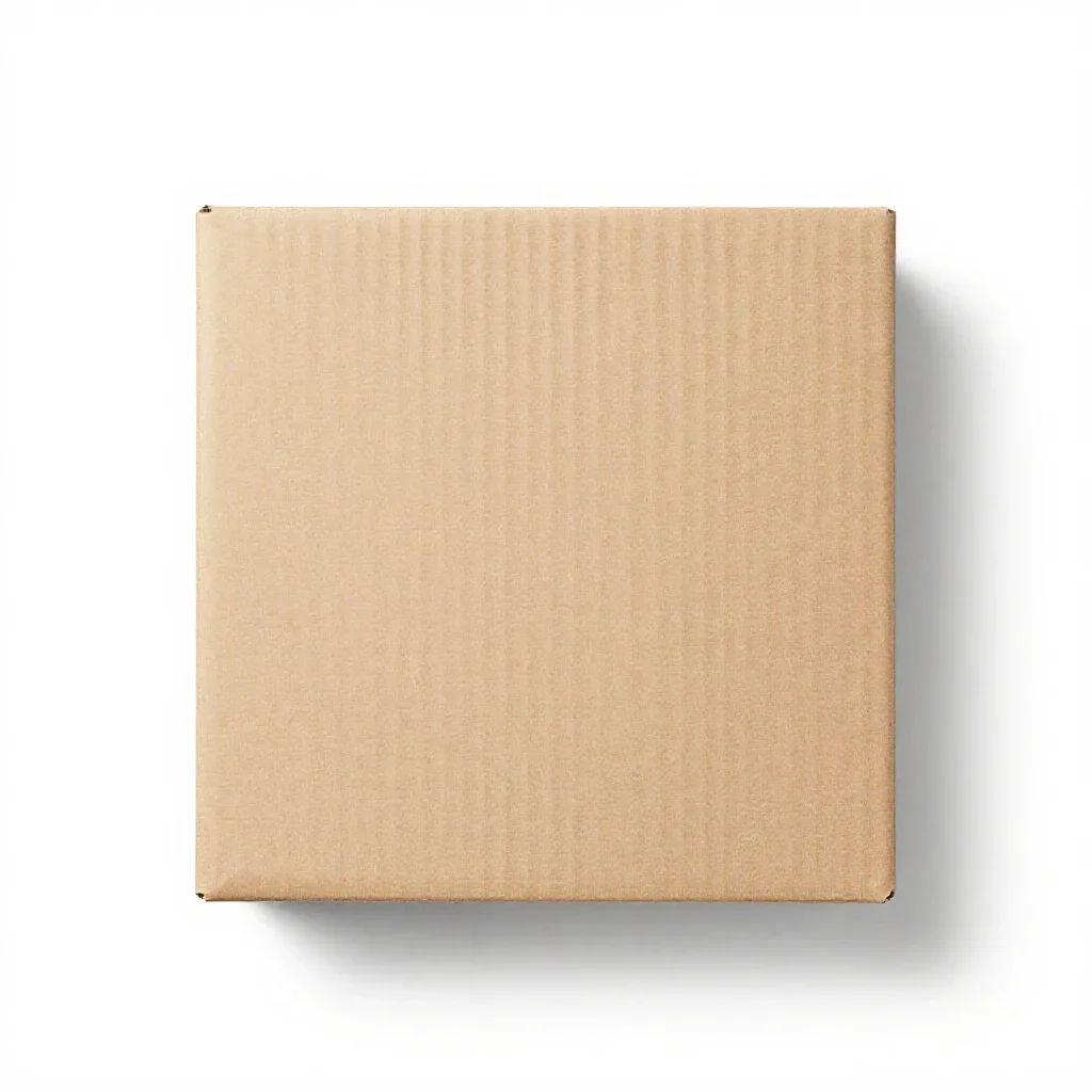 Corrugated shipping carton isolated on a white background