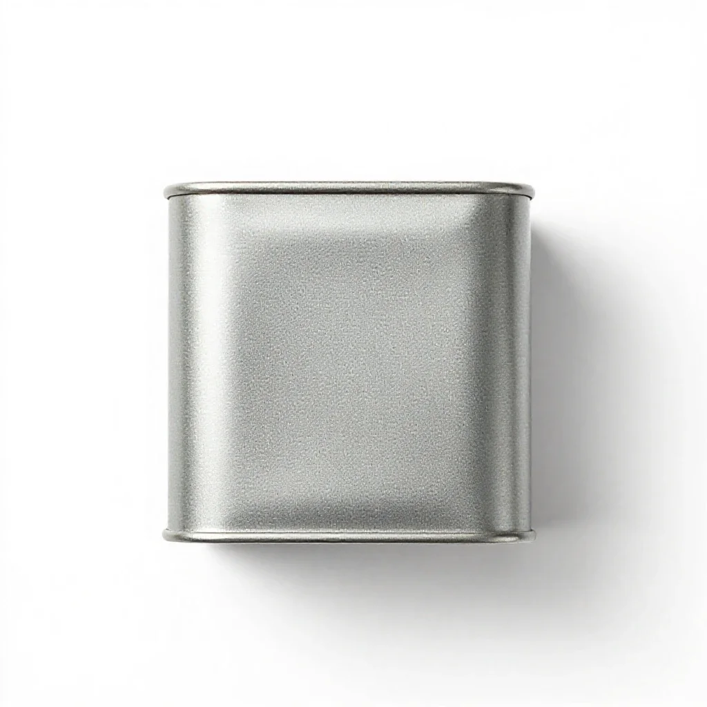 Cylindrical tea caddy tin isolated on a white background