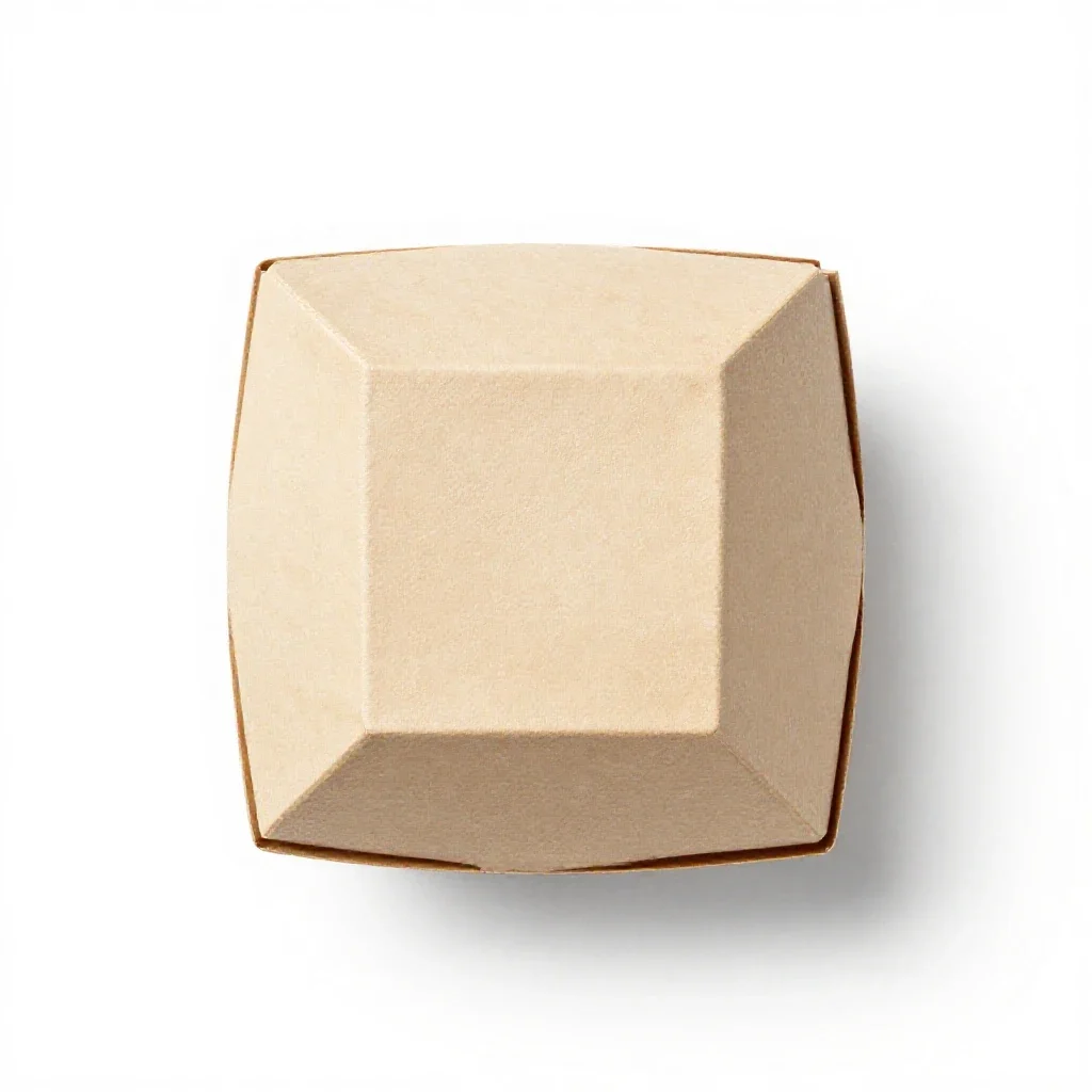 Folded takeaway noodle box isolated on a white background