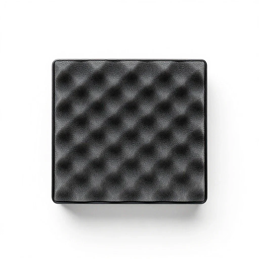 Hard camera case with foam isolated on a white background