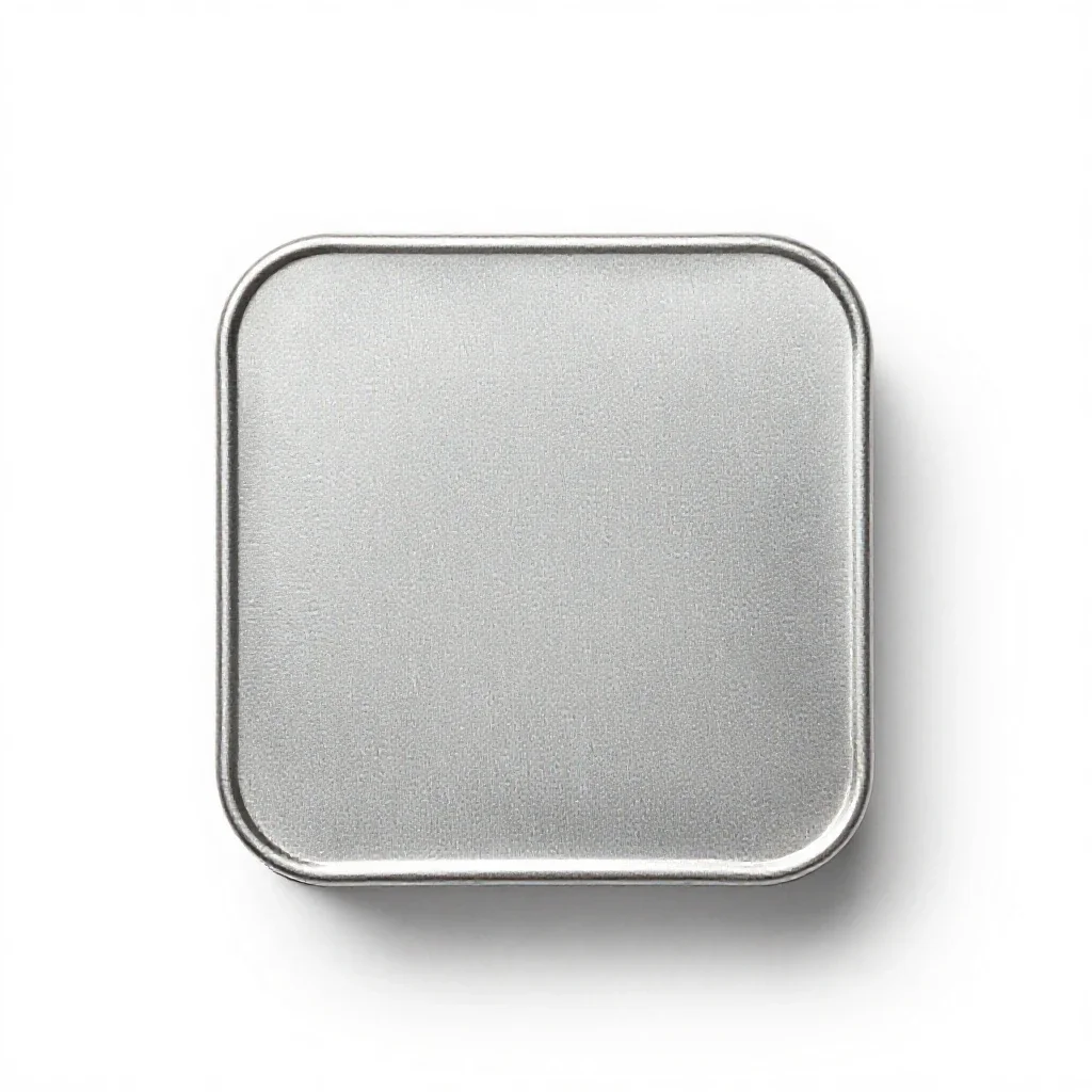 Matte aluminium tin isolated on a white background