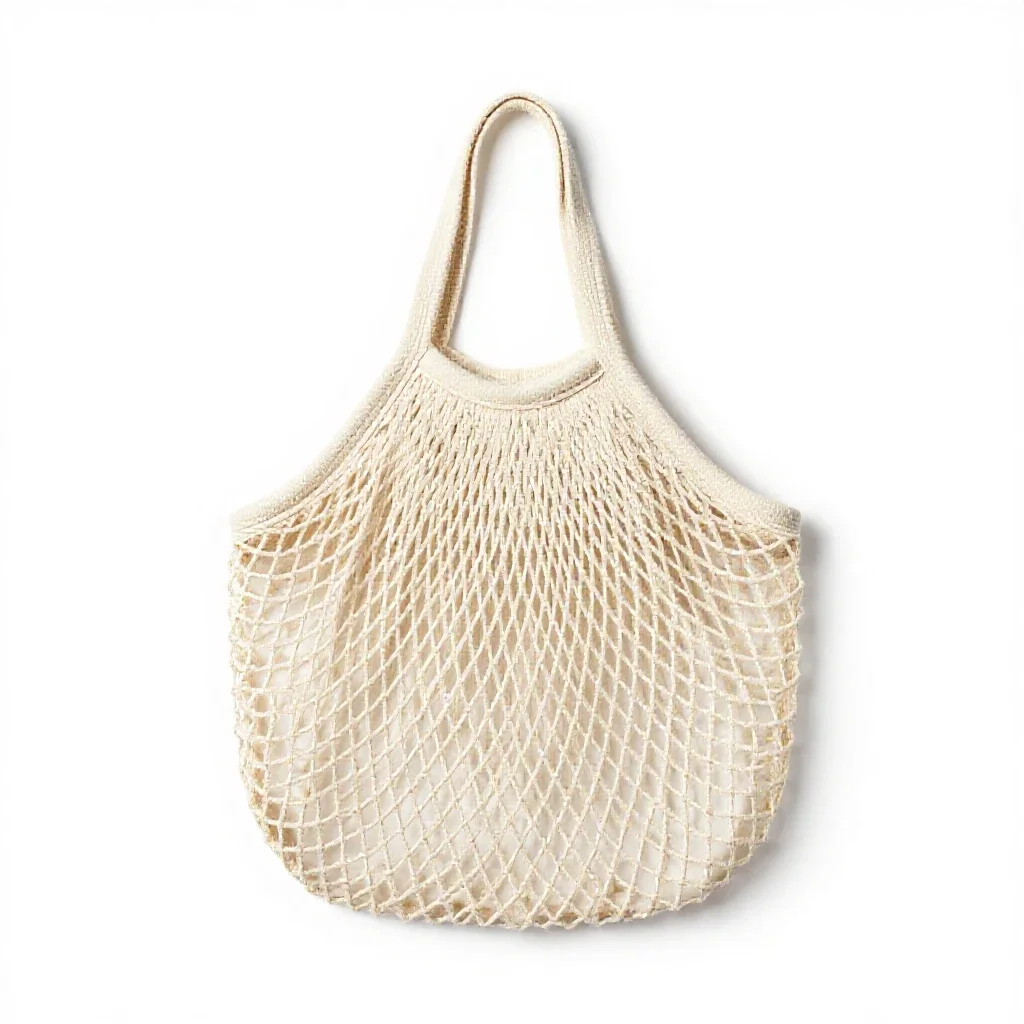 Mesh produce bag isolated on a white background