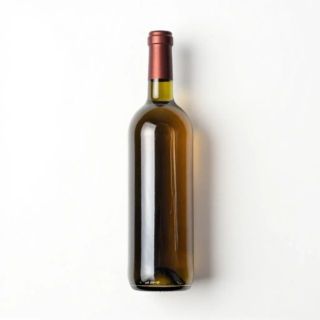 Wine bottle with a wax seal isolated on a white background