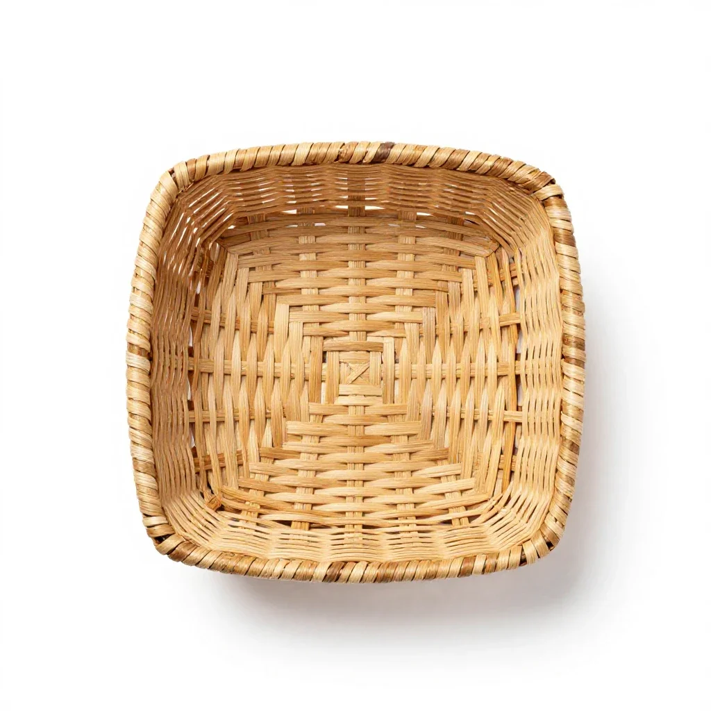 Woven market basket isolated on a white background