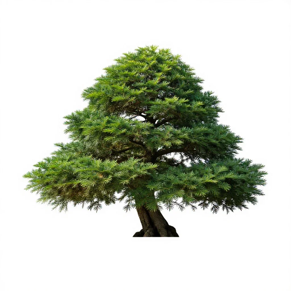 Bonsai juniper isolated on a white background