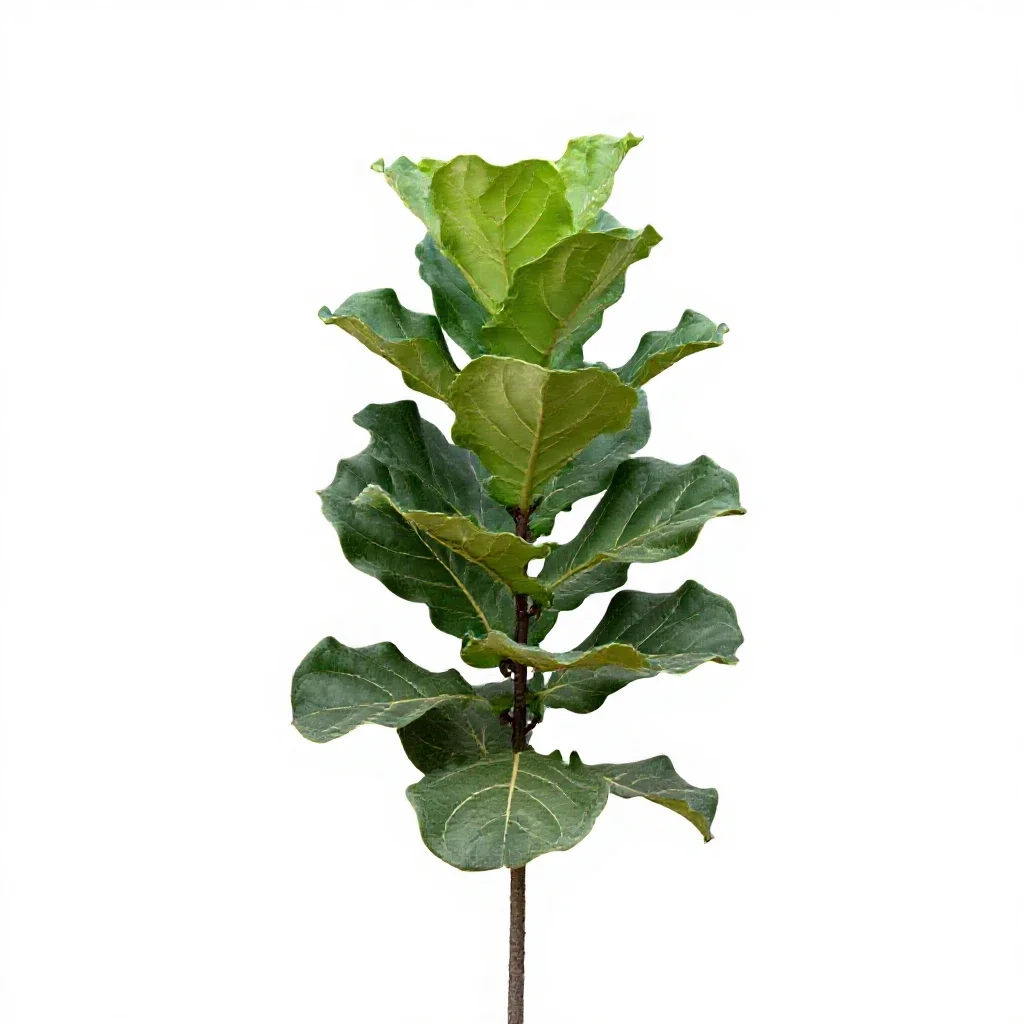 Fiddle leaf fig isolated on a white background