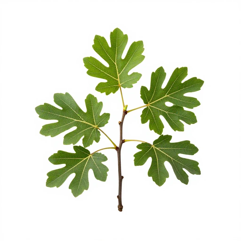 Fig branch with fruit isolated on a white background