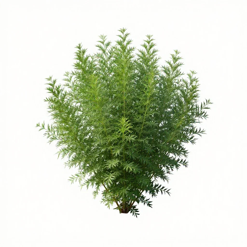 Flax bush isolated on a white background
