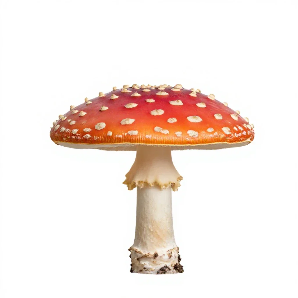 Fly agaric mushroom isolated on a white background