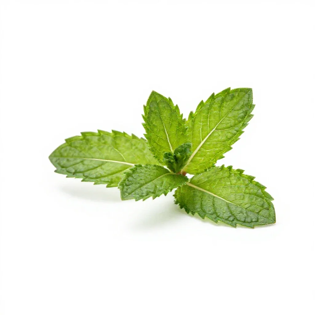 Mint cutting in water isolated on a white background