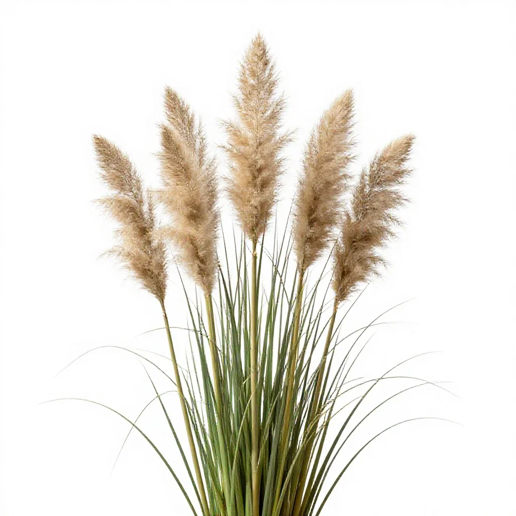 Pampas grass plume isolated on a white background
