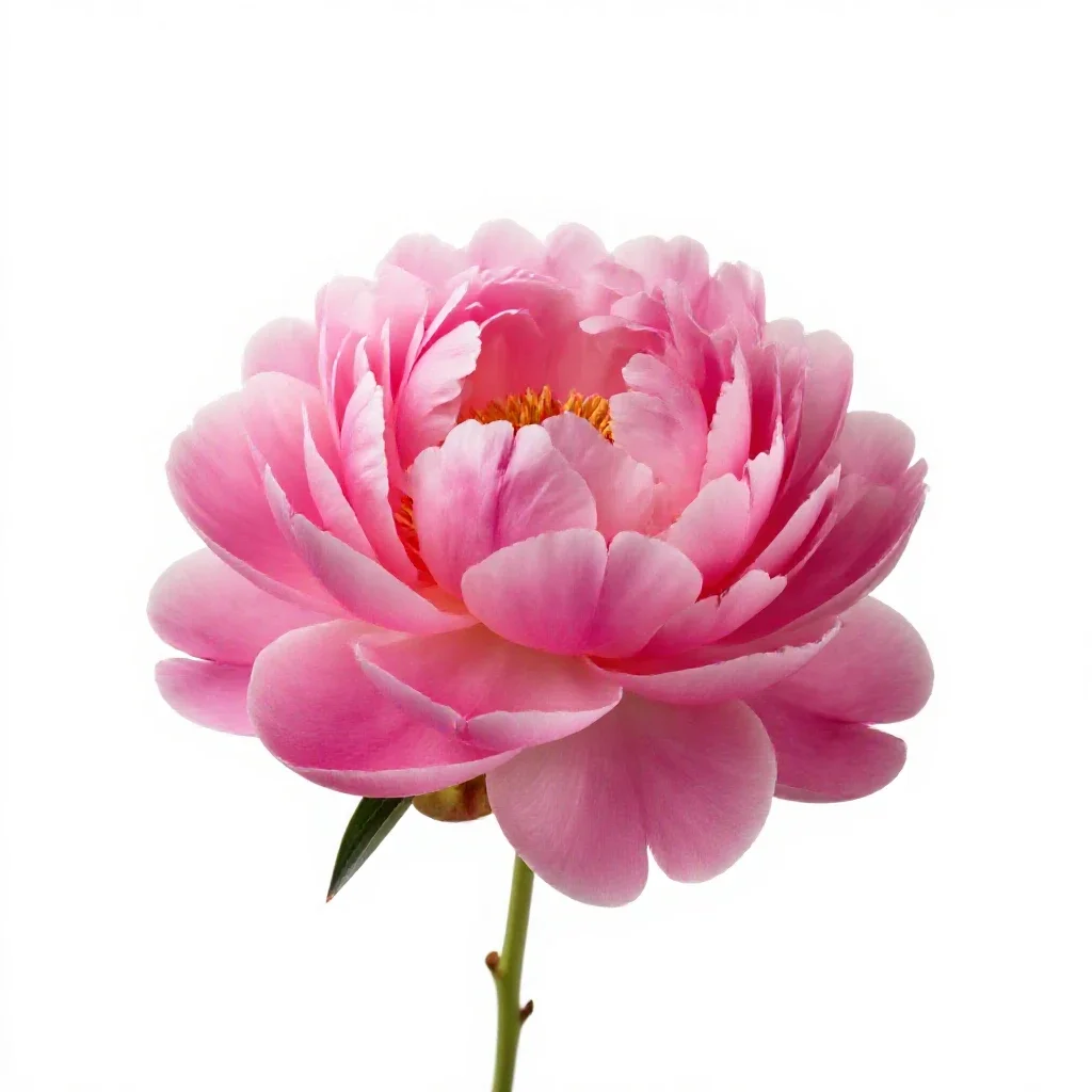Peony in full bloom isolated on a white background