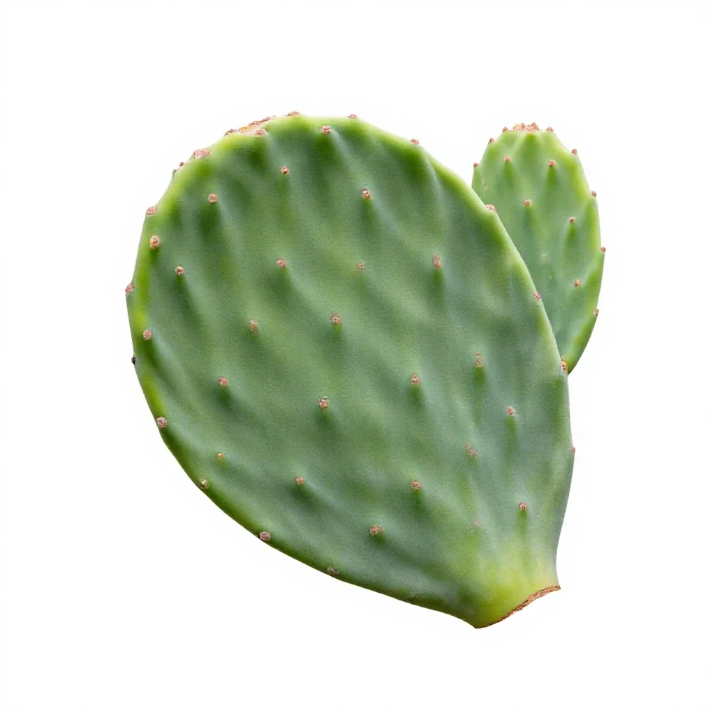 Prickly pear pad isolated on a white background
